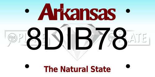 8DIB78 Arkansas License Plate