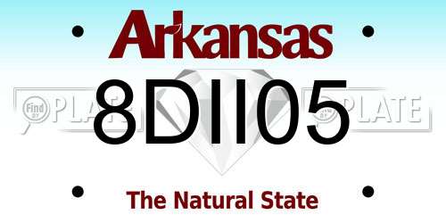 8DII05 Arkansas License Plate