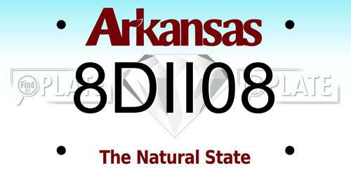 8DII08 Arkansas License Plate