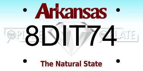8DIT74 Arkansas License Plate