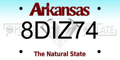 8DIZ74 Arkansas License Plate