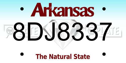 8DJ8337 Arkansas License Plate