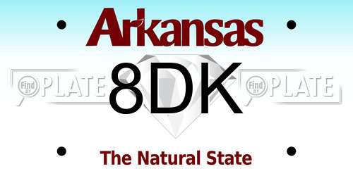 8DK Arkansas License Plate