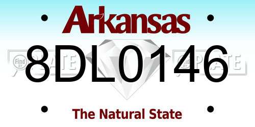 8DL0146 Arkansas License Plate