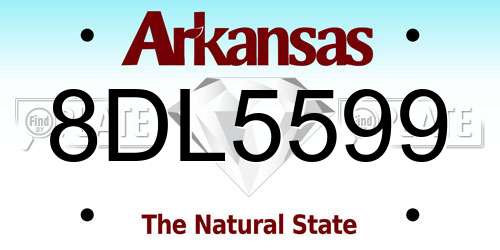 8DL5599 Arkansas License Plate