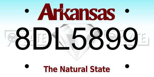8DL5899 Arkansas License Plate