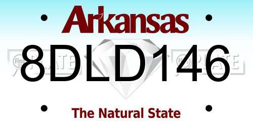 8DLD146 Arkansas License Plate
