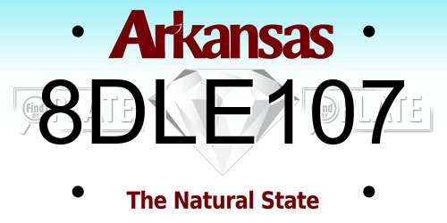 8DLE107 Arkansas License Plate
