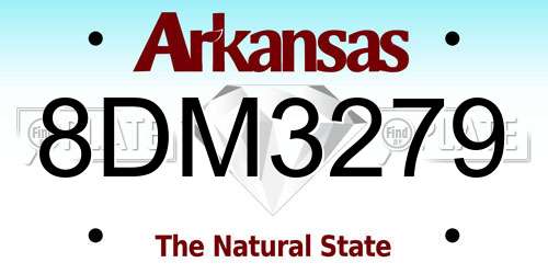 8DM3279 Arkansas License Plate