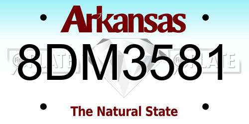 8DM3581 Arkansas License Plate