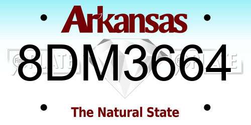 8DM3664 Arkansas License Plate