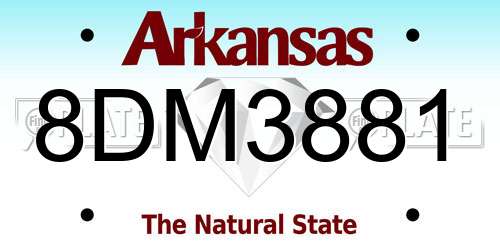 8DM3881 Arkansas License Plate