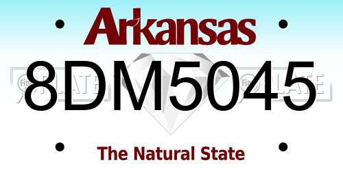 8DM5045 Arkansas License Plate