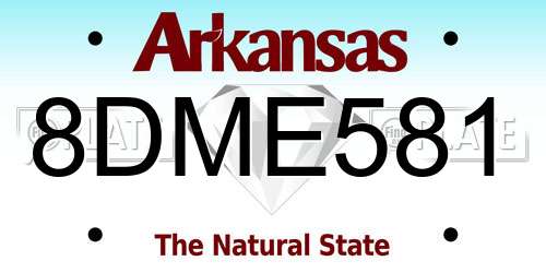 8DME581 Arkansas License Plate