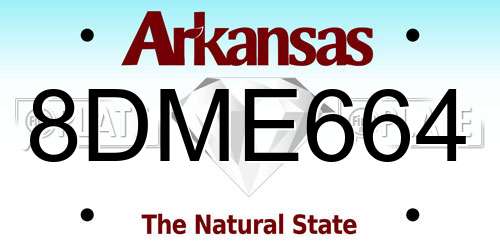 8DME664 Arkansas License Plate