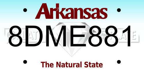 8DME881 Arkansas License Plate