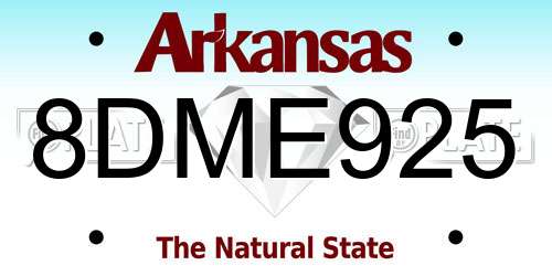 8DME925 Arkansas License Plate