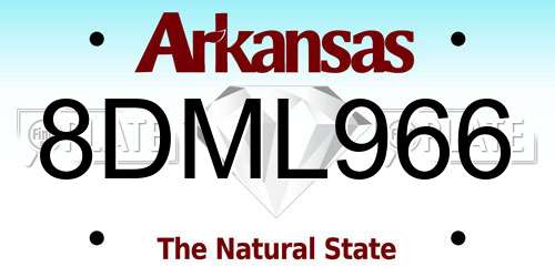 8DML966 Arkansas License Plate