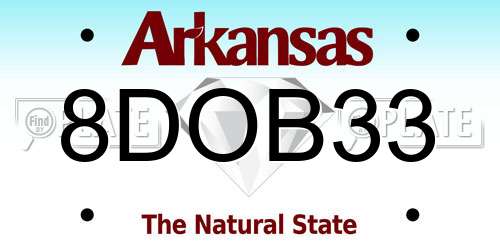 8DOB33 Arkansas License Plate