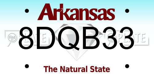 8DQB33 Arkansas License Plate