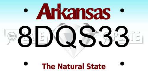 8DQS33 Arkansas License Plate