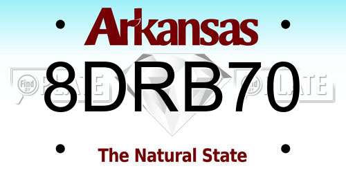 8DRB70 Arkansas License Plate