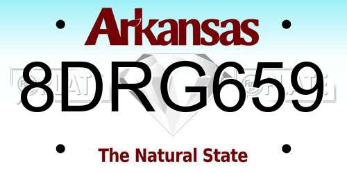 8DRG659 Arkansas License Plate