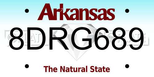 8DRG689 Arkansas License Plate