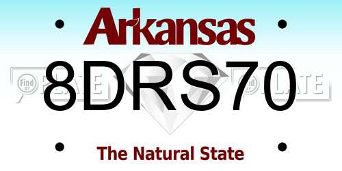 8DRS70 Arkansas License Plate