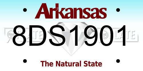 8DS1901 Arkansas License Plate
