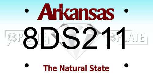 8DS211 Arkansas License Plate