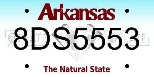 8DS5553 Arkansas License Plate