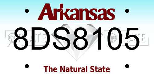 8DS8105 Arkansas License Plate