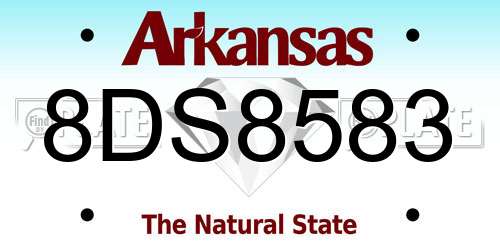 8DS8583 Arkansas License Plate