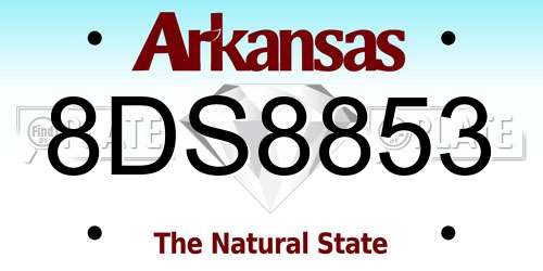 8DS8853 Arkansas License Plate