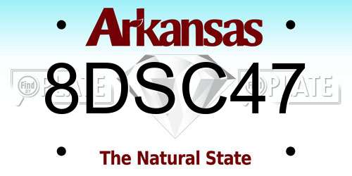 8DSC47 Arkansas License Plate