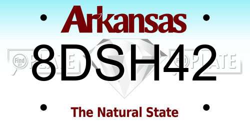8DSH42 Arkansas License Plate