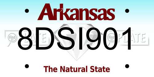 8DSI901 Arkansas License Plate