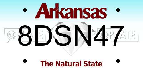 8DSN47 Arkansas License Plate