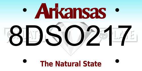 8DSO217 Arkansas License Plate