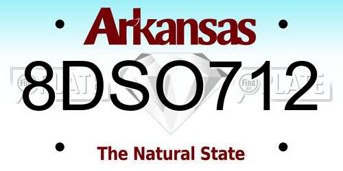 8DSO712 Arkansas License Plate