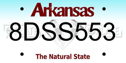 8DSS553 Arkansas License Plate