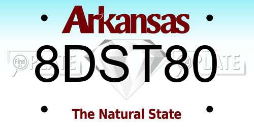 8DST80 Arkansas License Plate