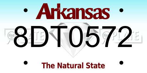 8DT0572 Arkansas License Plate