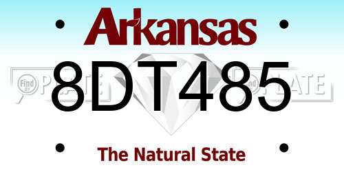 8DT485 Arkansas License Plate