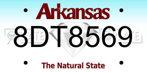 8DT8569 Arkansas License Plate