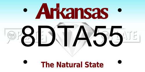 8DTA55 Arkansas License Plate