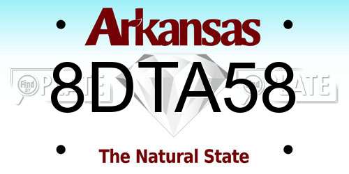 8DTA58 Arkansas License Plate