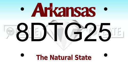 8DTG25 Arkansas License Plate