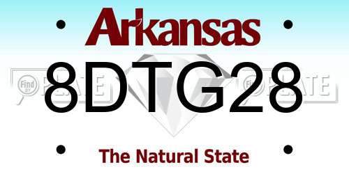 8DTG28 Arkansas License Plate